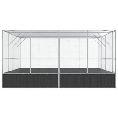 Volière 418x414x212 cm staal zilverkleurig