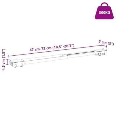VidaXL Wasmachinebasis 2 pcs zilver 72 x 5 x 4,5 cm roestvrij staal