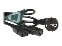 ACT Stroom splitskabel randaarde stekker CEE7/7 male (haaks) - C13 splitsing op: 1,00 m - thumbnail