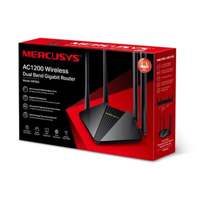 Mercusys MR30G draadloze router Gigabit Ethernet Dual-band (2.4 GHz / 5 GHz) Zwart