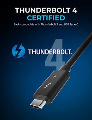 SABRENT Thunderbolt 4 40 Gbps Oplaadkabel 2M lange USB Type-C Kabel | 8K 60Hz Weergave |PD Ondersteunt 100W (5A, 20V) Opladen | E-Mark Chip | (Gecertificeerd door Intel) zwart (CB-T4M2).