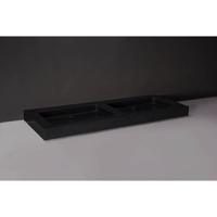 Forzalaqua Palermo Doppio Wastafel 140.5x51.5x9cm Graniet Gezoet Met 2 Kraangaten - thumbnail