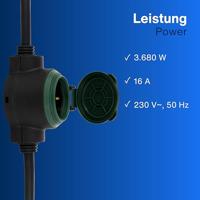 REV 0017103512 Stroom Verlengkabel 16 A Zwart, Groen 10 m H07RN-F 3G 1,5 mm² - thumbnail