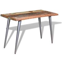 Eettafel 120x60x76 cm massief gerecycled hout - thumbnail