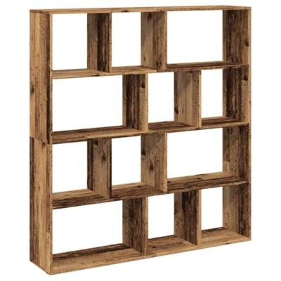 Boekenkast 132x29x141,5 cm bewerkt hout oud houtkleurig