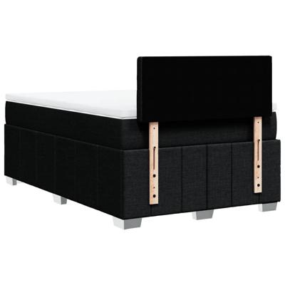 Boxspring met matras stof zwart 120x200 cm - thumbnail