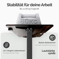 Zit sta Bureau In hoogte verstelbaar Donkerbruin 140x60x73-118cm - thumbnail