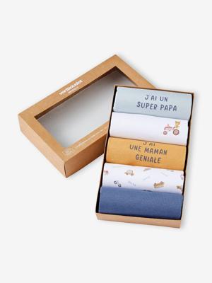 Set met 5 rompers korte mouwen blauw