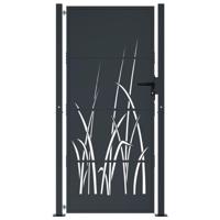 VidaXL Poort 105x180 cm met grasontwerp staal antracietkleurig - thumbnail