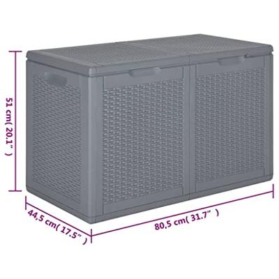 Tuinbox 180 L PP rattan grijs Tuinbox 180 L PP rattan grijs
