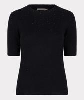 Esqualo Top rib s/slve studs | Black - thumbnail