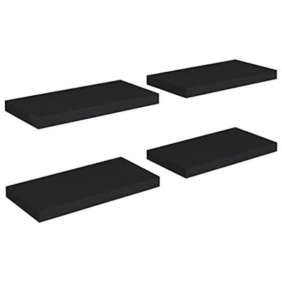 VidaXL Wandschappen zwevend 4 st 50x23,5x3,8 cm mdf zwart