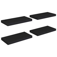 VidaXL Wandschappen zwevend 4 st 50x23,5x3,8 cm mdf zwart - thumbnail