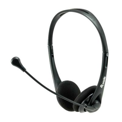 Equip 245304 stereo headset with mute, headset, head-band, office/call center, black, binaural, 1.8