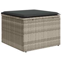 6-delige Loungeset met kussens poly rattan lichtgrijs - thumbnail