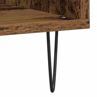 Platenkast artisanaal eikenkleurig 85 x 38 x 89 cm Bewerkt hout