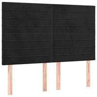 Boxspring met matras fluweel zwart 140x190 cm - thumbnail