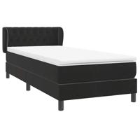Boxspring met matras fluweel zwart 90x220 cm - thumbnail