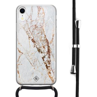 iPhone XR hoesje met koord - Marmer goud iPhone XR hoesje met koord - Marmer goud