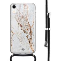 iPhone XR hoesje met koord - Marmer goud - thumbnail