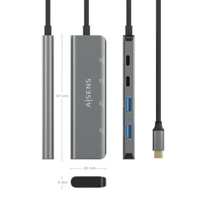 Aisens USB-hub, A109-0763, grijs, 1 stuk