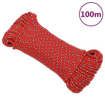 Boottouw 3 mm 100 m polypropyleen rood Boottouw 3 mm 100 m polypropyleen rood