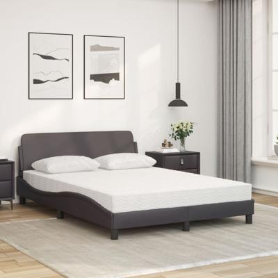 Bed met matras kunstleer grijs 160x200 cm