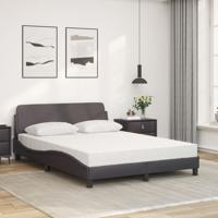 Bed met matras kunstleer grijs 160x200 cm - thumbnail
