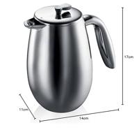 bodum COLUMBIA Cafetière Zilver Capaciteit koppen: 3 Met thermoskan - thumbnail