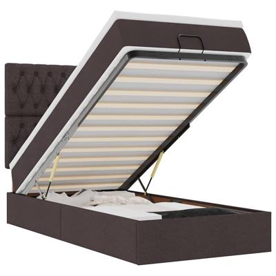 Ottoman bed met matras en LED's 80x200cm stof donkerbruin