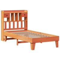 Bedframe zonder matras massief grenenhout wasbruin 75x190 cm - thumbnail