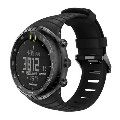 Slimme horloge silicone polsband horlogebandje voor Suunto Core (zwart)