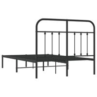 Bedframe met hoofdbord metaal zwart 120x200 cm - thumbnail