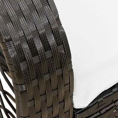 Tuinschommelstoel met kussens poly rattan zwart