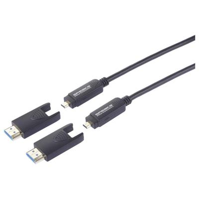 SpeaKa Professional SP-13597804 HDMI-kabel Glasvezel / HDMI Aansluitkabel HDMI-A-stekker, HDMI-micro-D-stekker, HDMI-A-stekker, HDMI-micro-D-stekker 10.00 m