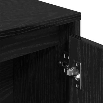 Boekenkast 89x24x101,5 cm bewerkt hout zwart eikenkleurig