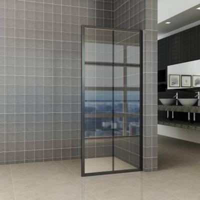 Aqua Splash Inloopdouche Zwart Black Met Handdoekbeugel 10 mm Nano Coating - 90x200 cm