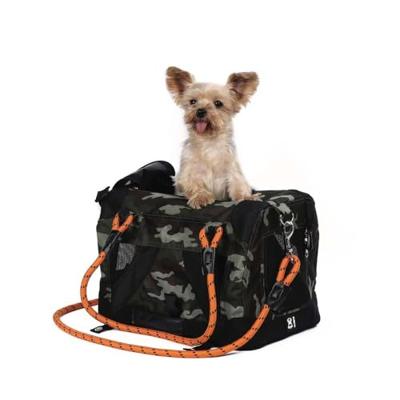 Draagtas - M PETS - REMIX 2 in 1 Camouflage & Oranje - 41 x 28 x 28 cm - Opvouwbaar - Lichtgewicht - Harnasgordel