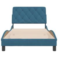 Bedframe met hoofdeinde fluweel blauw 100x200 cm - thumbnail