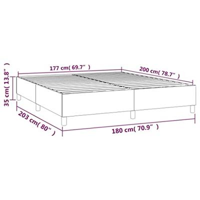 Boxspringframe fluweel donkerblauw 180x200 cm Boxspringframe fluweel donkerblauw 180x200 cm