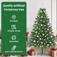 VidaXL Kerstboom met 300 led met standaard groen 180 cm pe - thumbnail
