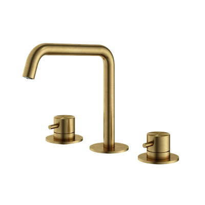 Hotbath Archie Wastafelmengkraan 3 gats zonder waste BBP Geborsteld Messing PVD AR033BBP