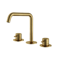 Hotbath Archie Wastafelmengkraan 3 gats zonder waste BBP Geborsteld Messing PVD AR033BBP - thumbnail