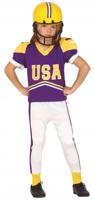 American Football Kostuum Kind Paars - thumbnail