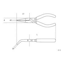 Beta Telefoontangen lange platte gebogen bekken verchroomd, twee componenten handgreep 1164BM 160 - 011640036 - thumbnail
