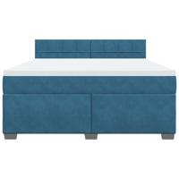 Boxspring met matras fluweel blauw 180x200 cm - thumbnail
