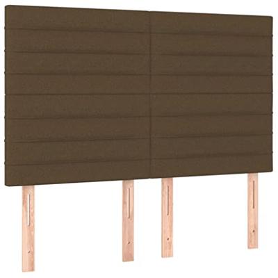 Hoofdbord LED 144x5x118/128 cm stof donkerbruin