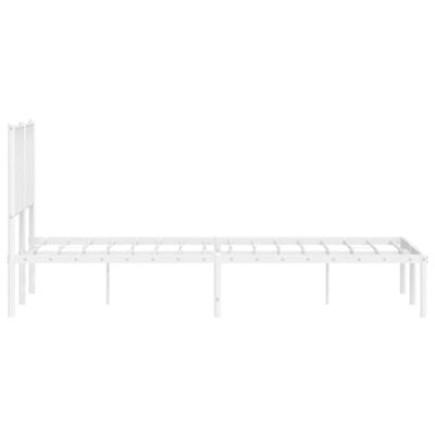Bedframe met hoofdbord metaal wit 140x200 cm