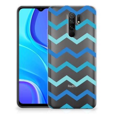Xiaomi Redmi 9 | TPU bumper | Zigzag Blauw