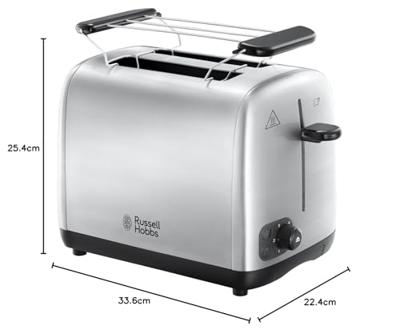 RUSSELL HOBBS Broodrooster Broodrooster - 24080-56 - 2 slots - Zilver